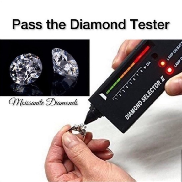 1.8mm D VVS1 Moissanite Paperclip 18K Silver Hoop Earrings NEW - Picture 7 of 9